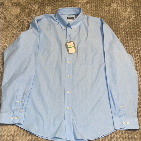 NWT Van Heusen Long Sleeve Button Down Shirt. Pin Stripe. Size Large.  16-16.5 - Picture 2 of 11